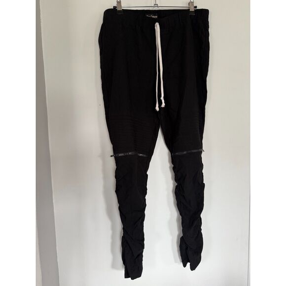 Like an Angel Stretchy Black Joggers with Ruched Legs Sz 2X/drawstring/Pockets - Picture 1 of 4